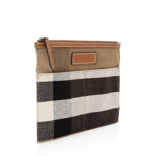 Burberry Canvas Check Pochette (SHF-ejmiF2)