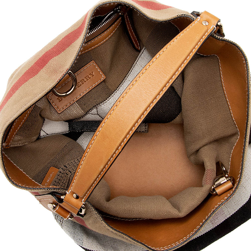 Burberry Canvas Check Susanna Medium Hobo (SHF-20980)