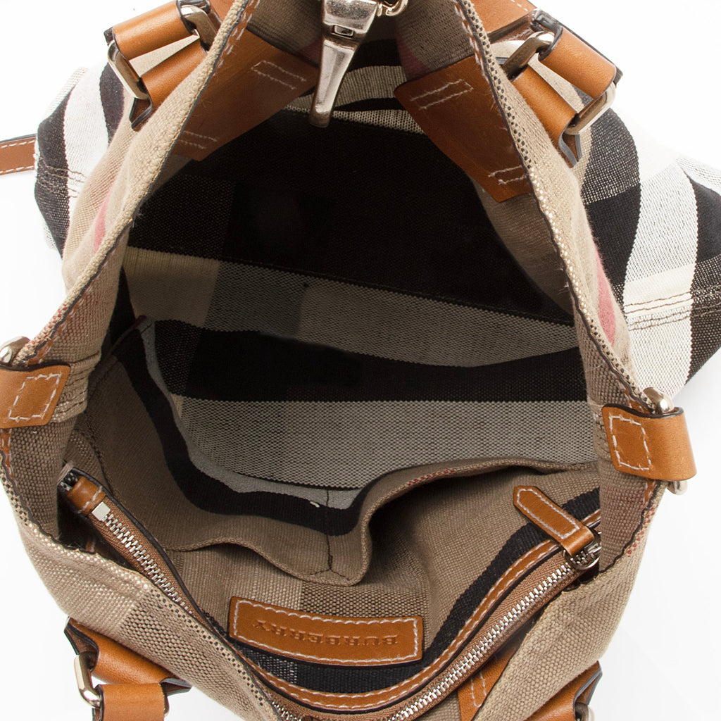 Burberry Canvas Check Tottenham Medium Tote (SHF-23250)