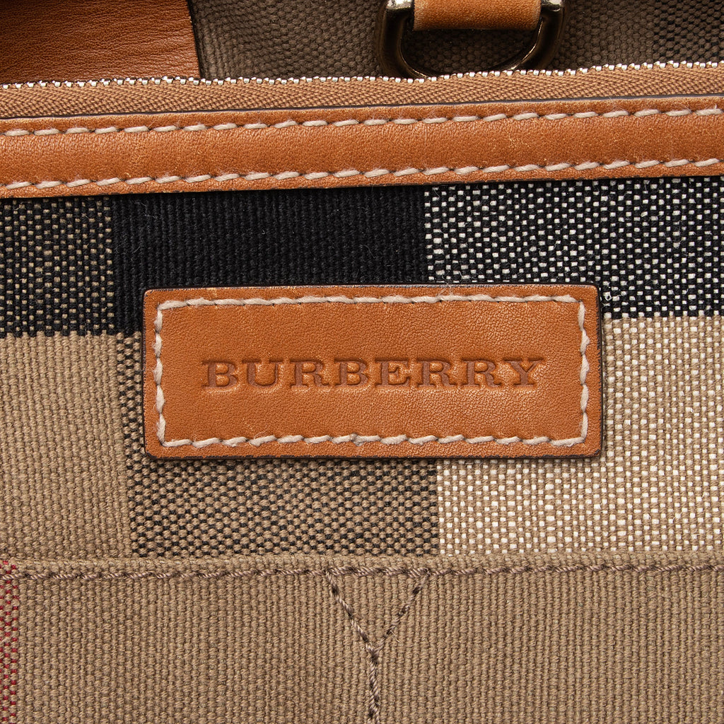 Burberry Canvas Check Tottenham Medium Tote (SHF-23250)