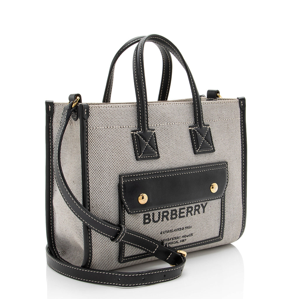 Burberry Canvas Freya Horseferry Mini Tote