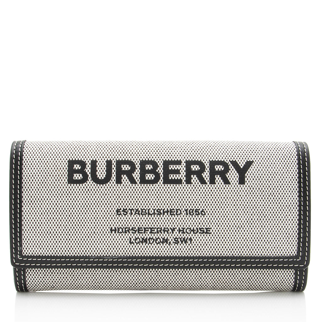 Burberry Canvas Horseferry Halton Continental Wallet