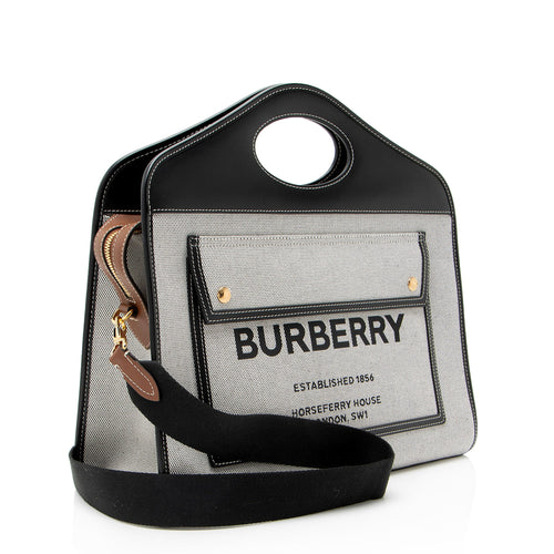Burberry Canvas Horseferry Medium Pocket Tote