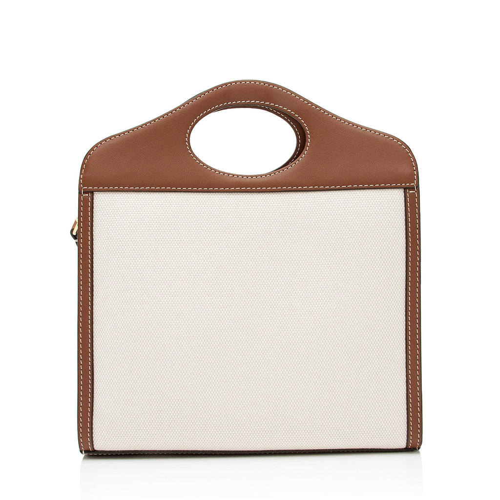 Burberry Canvas Horseferry Mini Pocket Tote (SHF-23255)