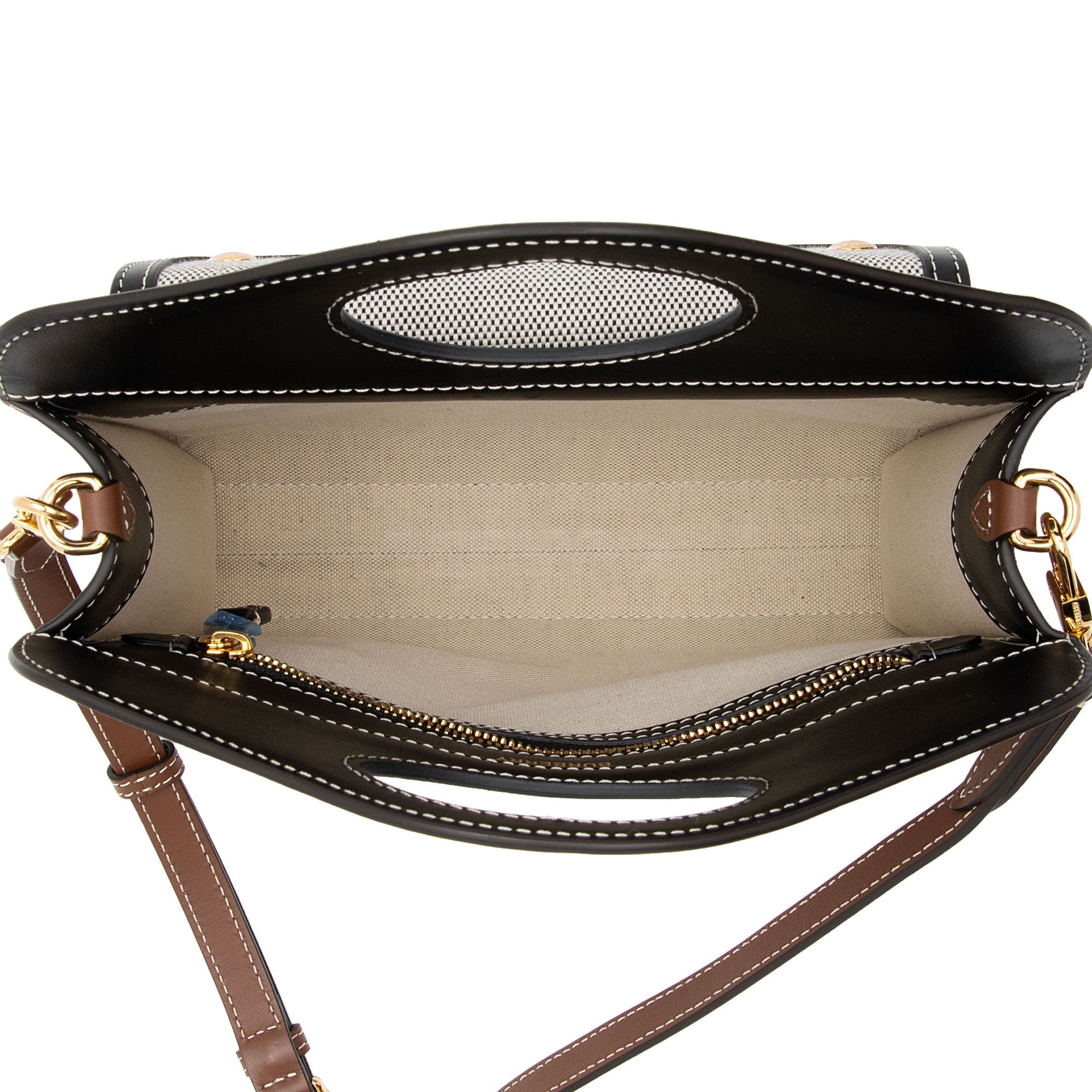 Burberry Canvas Horseferry Mini Pocket Tote (SHF-P7WK3S)