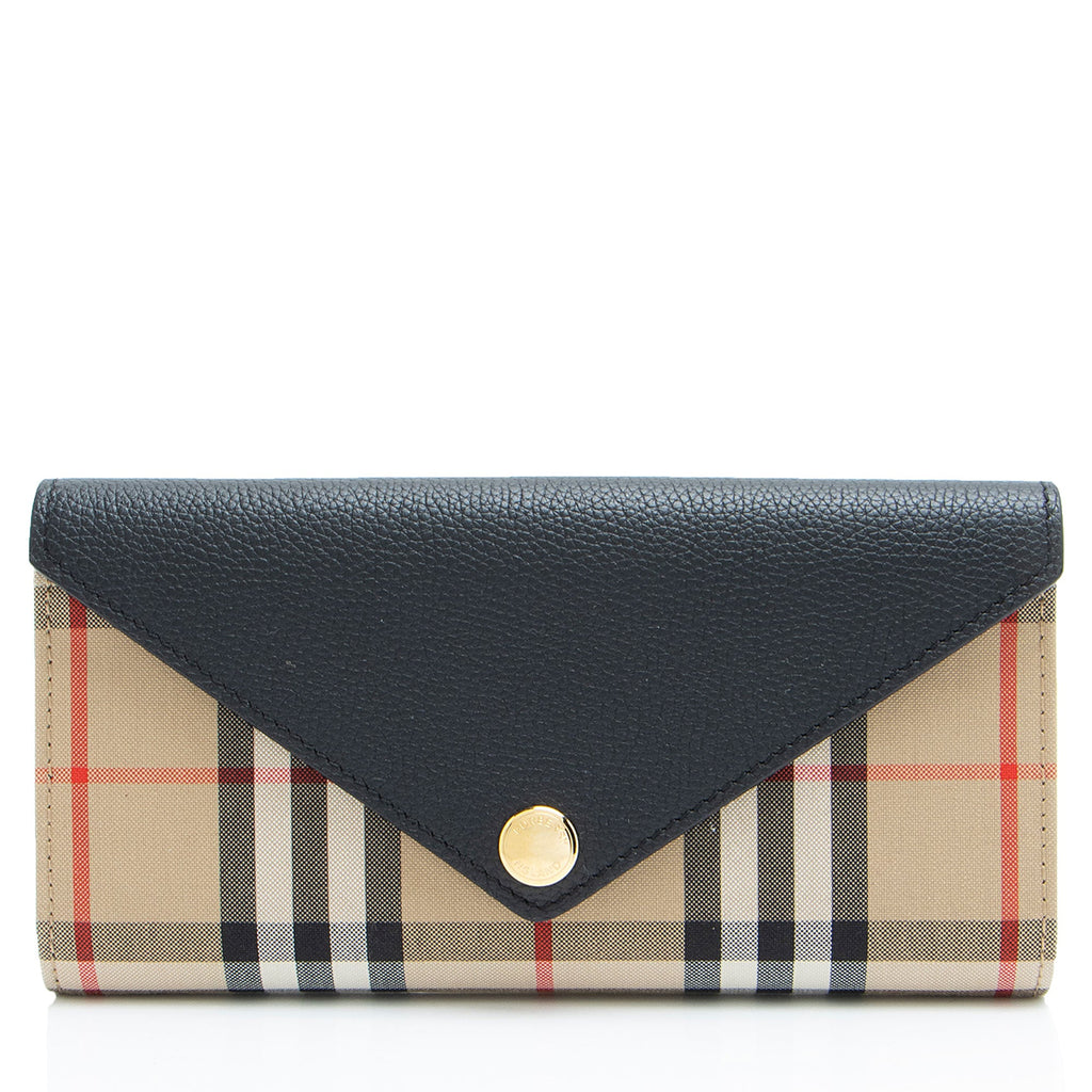 Burberry Check Calfskin Halton Continental Wallet