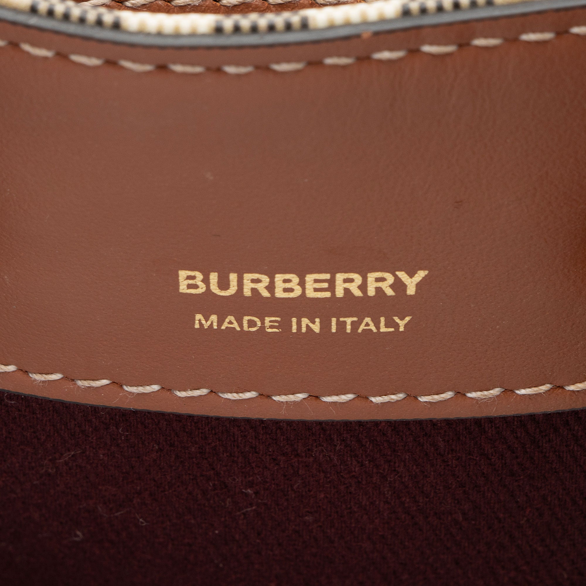 Burberry Check Canvas TB Drawstring Mini Bucket Bag