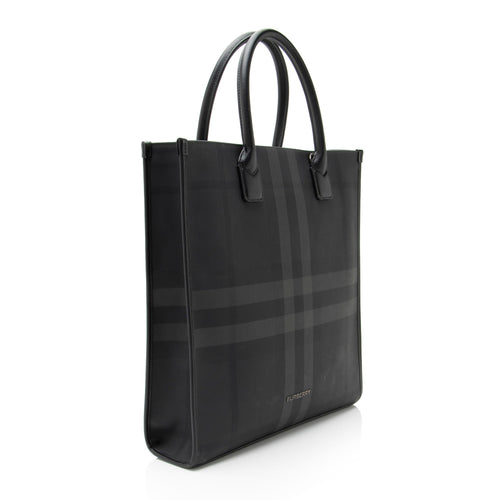 Burberry E-Canvas House Check Slim Denny Tote