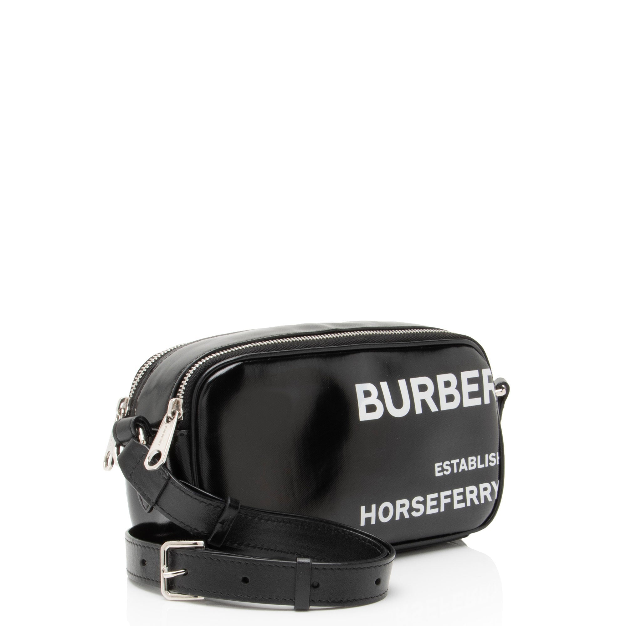 Burberry Coated Canvas Horseferry Print Micro Camera Bag