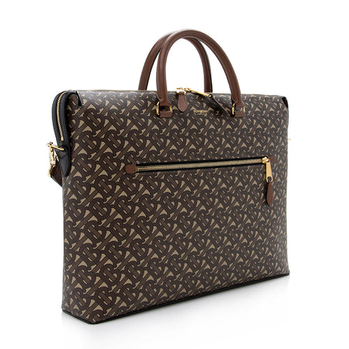 Burberry Coated Canvas Manchester Briefcase (SHF-16909)