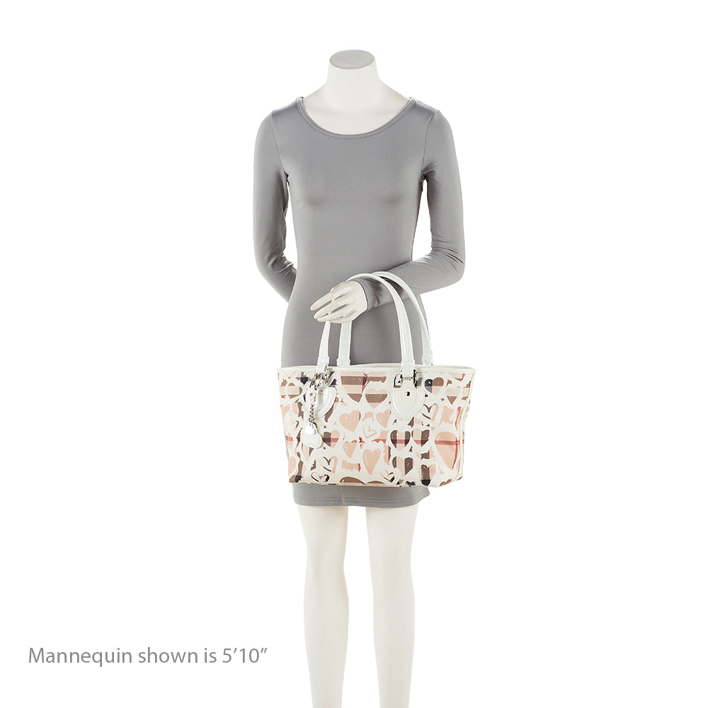 Burberry Coated Canvas Nova Painted Hearts Tote (SHF-20506)