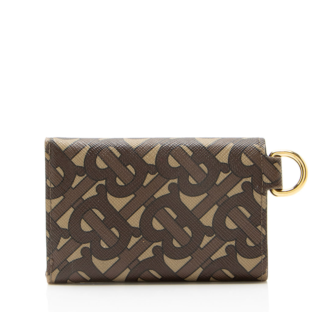 Burberry Coated Canvas T Monogram Trifold Wallet