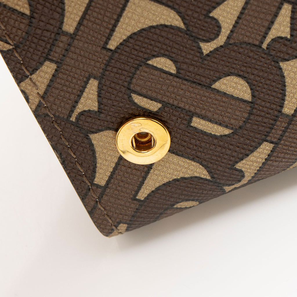 Burberry Coated Canvas T Monogram Trifold Wallet