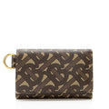 Burberry Coated Canvas T Monogram Trifold Wallet