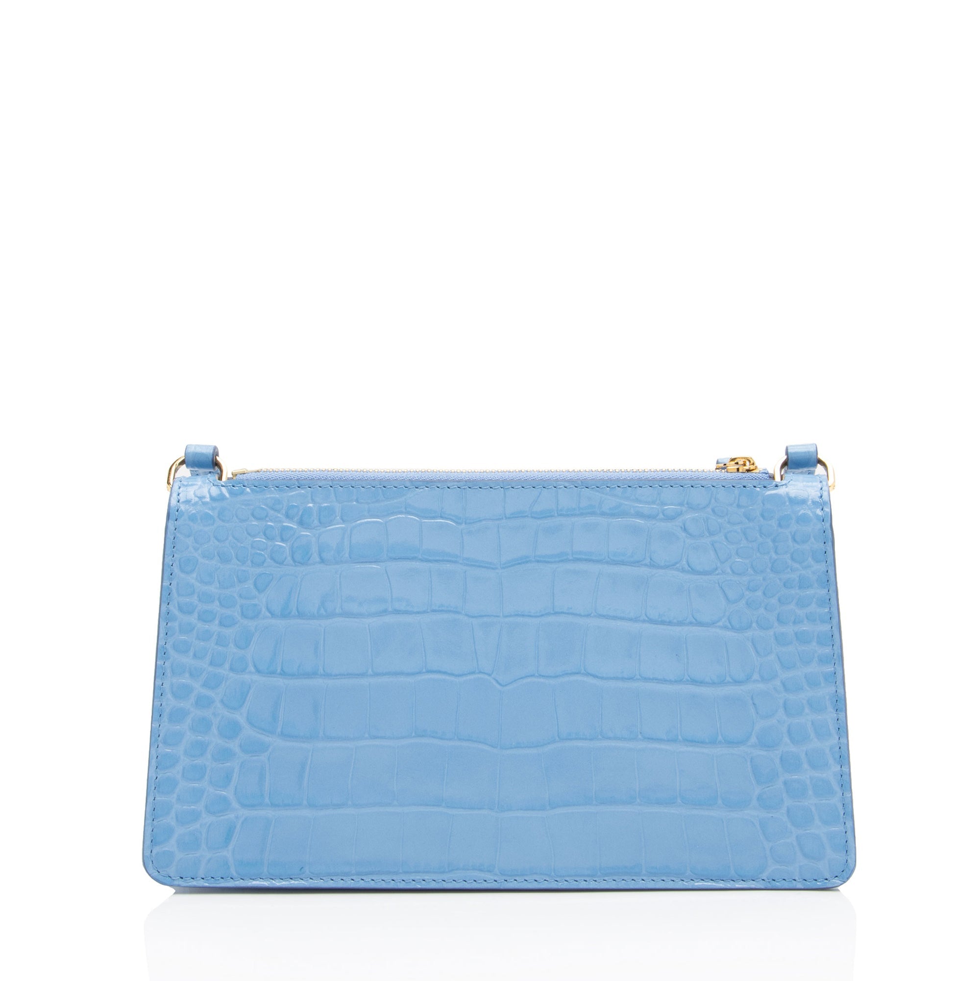 Burberry Croc Embossed Calfskin TB Mini Pouch