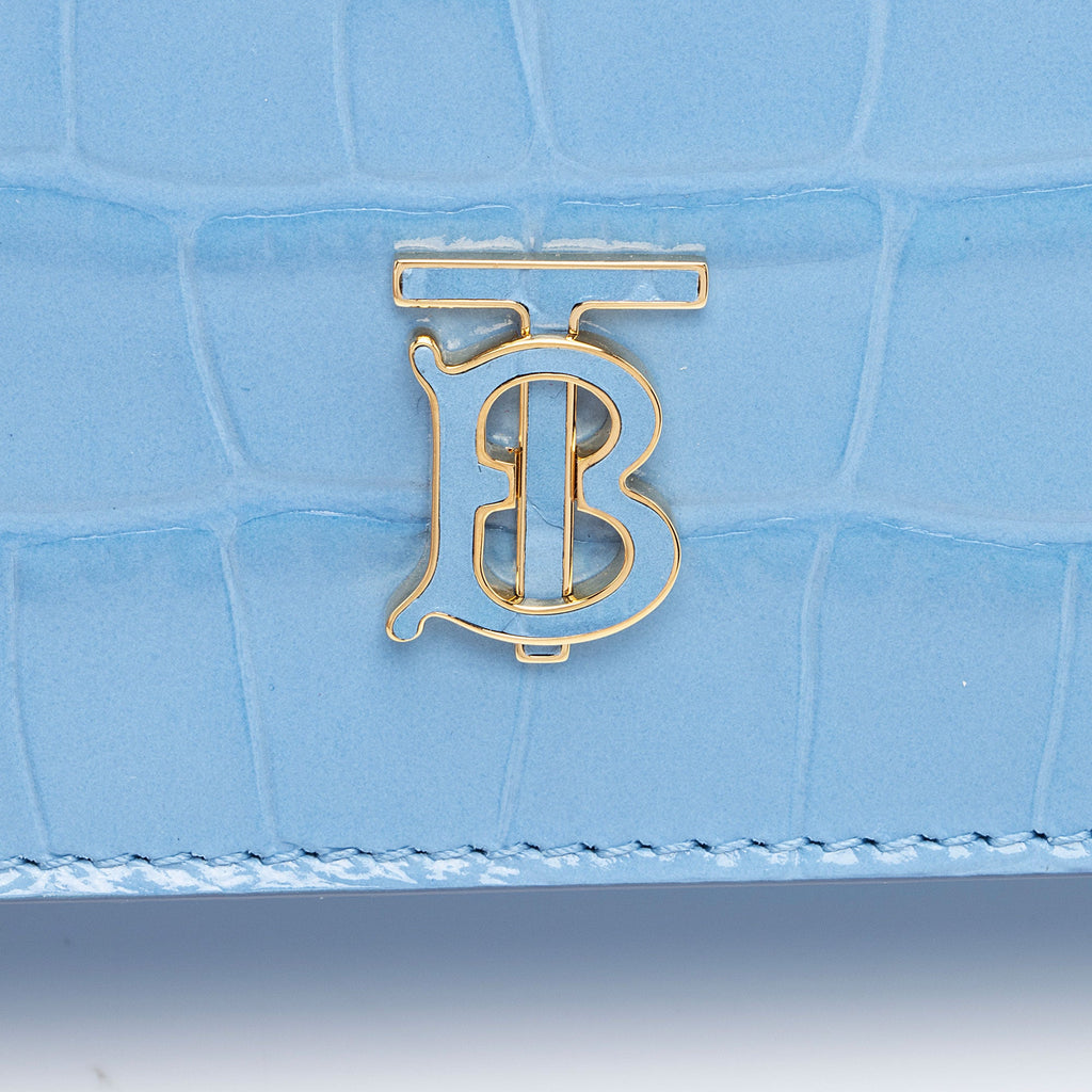 Burberry Croc Embossed Calfskin TB Mini Pouch