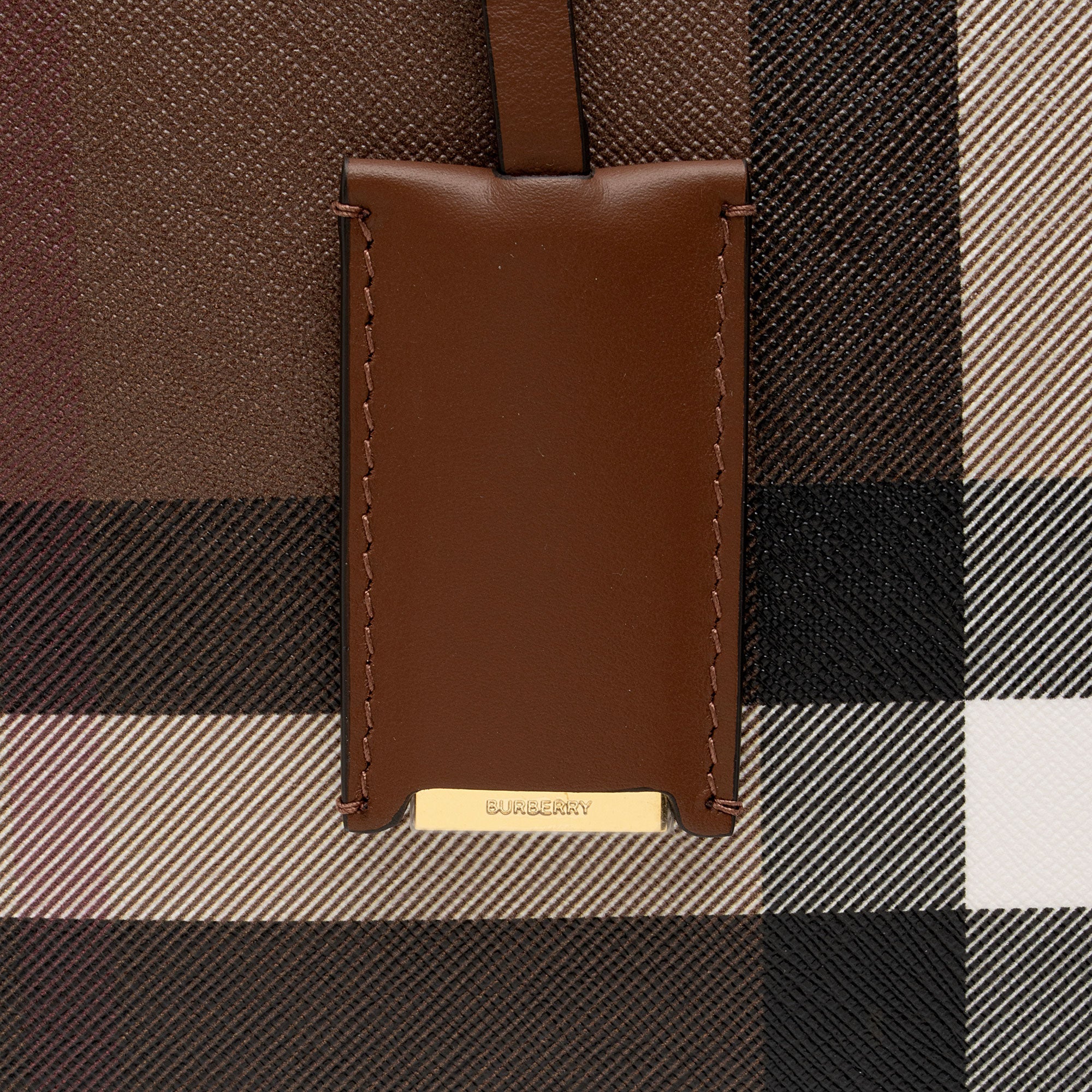 Burberry E-Canvas House Check Denny Medium Tote (SHF-s3ApZG)