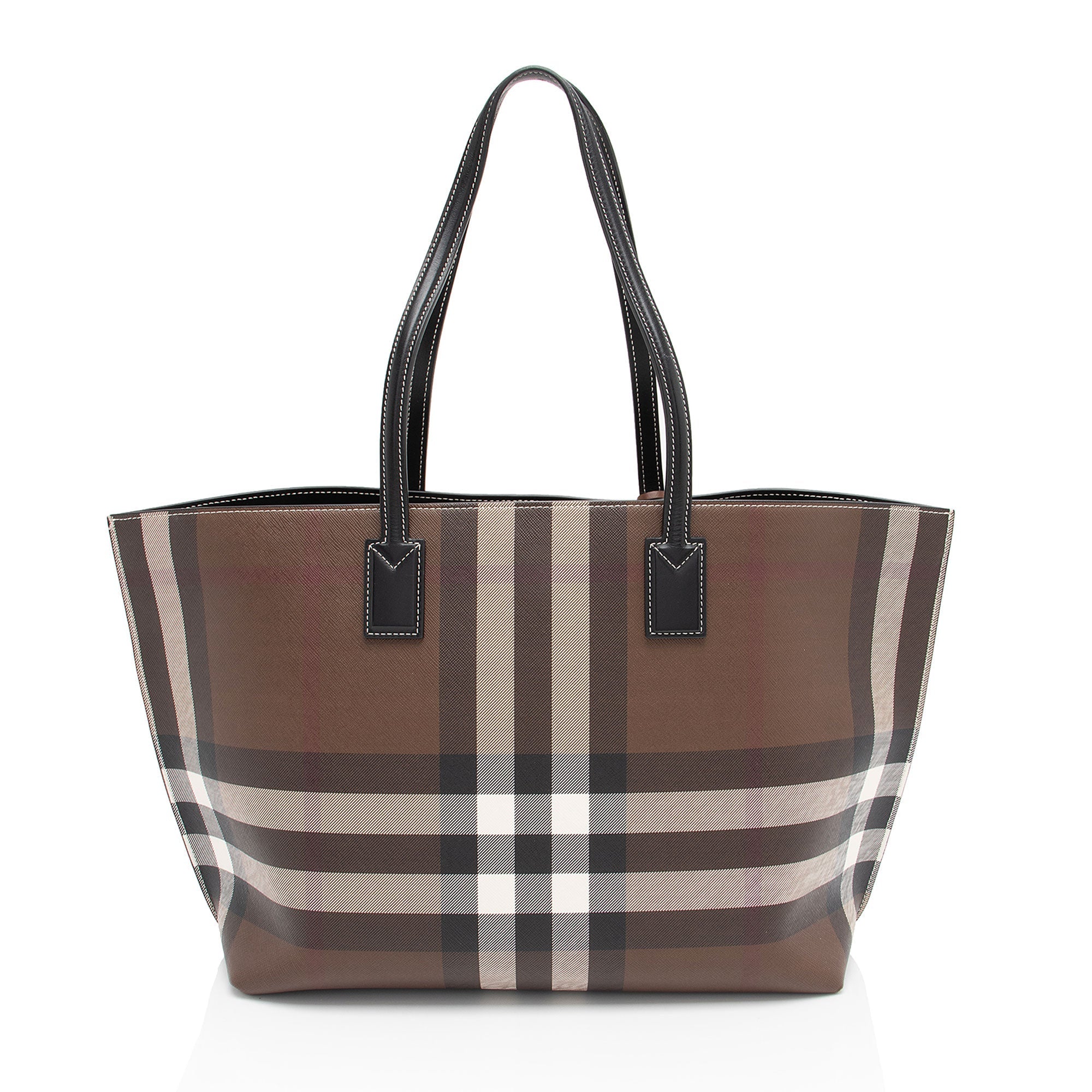 Burberry E-Canvas House Check Denny Medium Tote