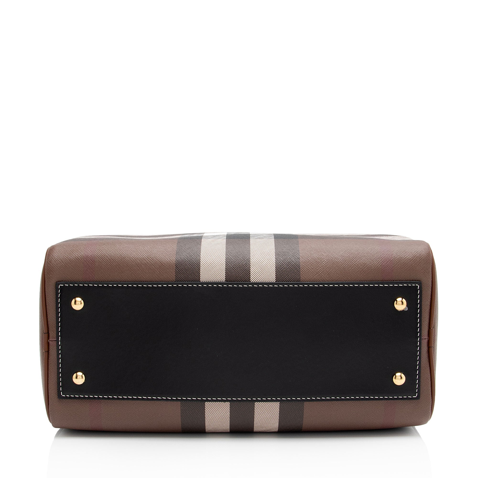 Burberry E-Canvas House Check Medium Bowling Bag (SHF-qWmn3K)