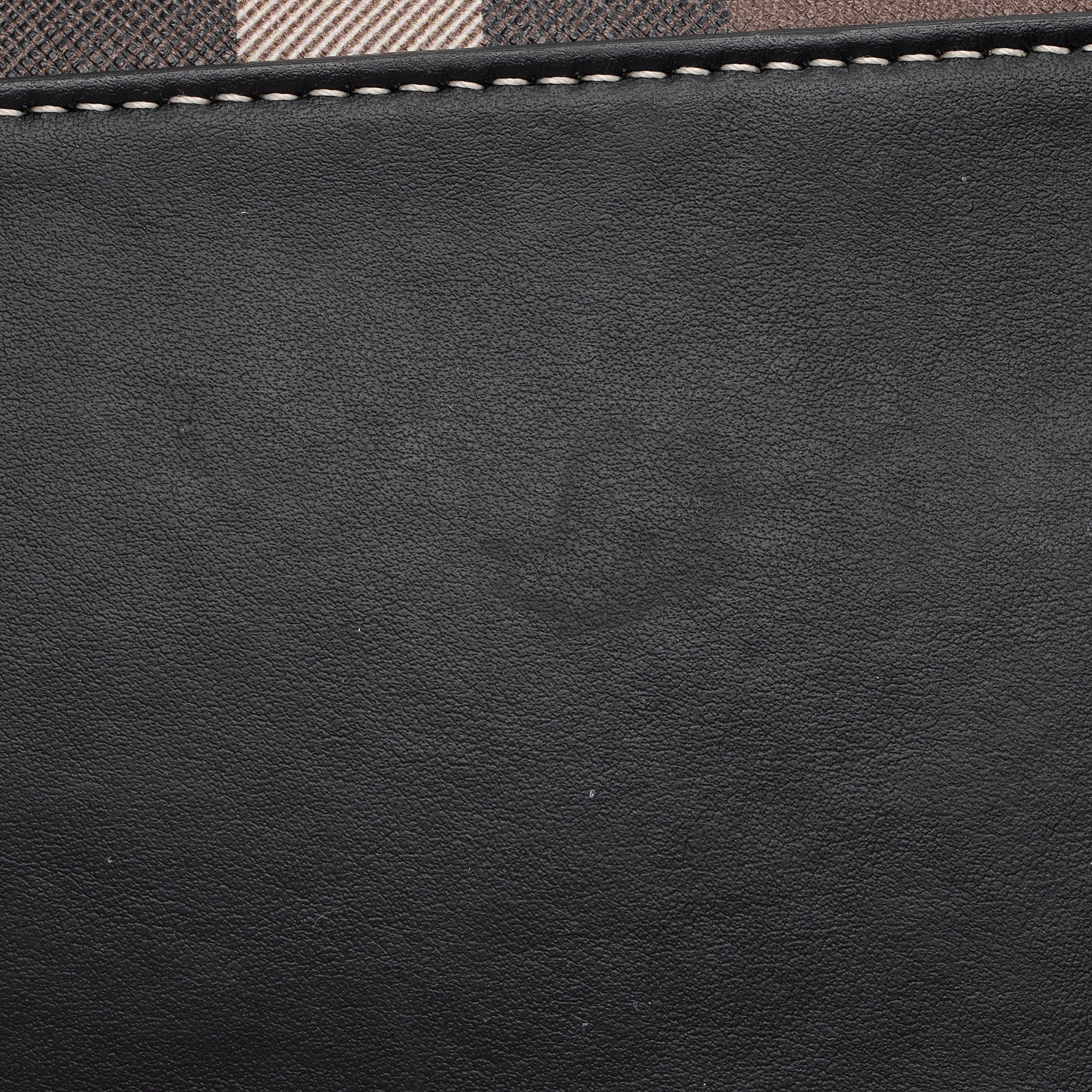 Burberry E-Canvas House Check Medium Bowling Bag (SHF-UWSlxx)