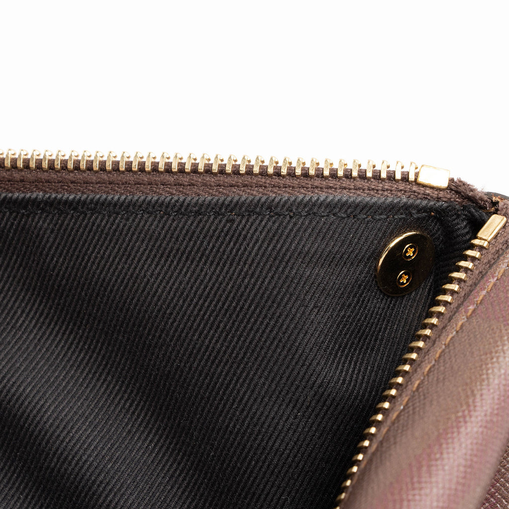 Burberry E-Canvas House Check Medium Bowling Bag (SHF-UWSlxx)
