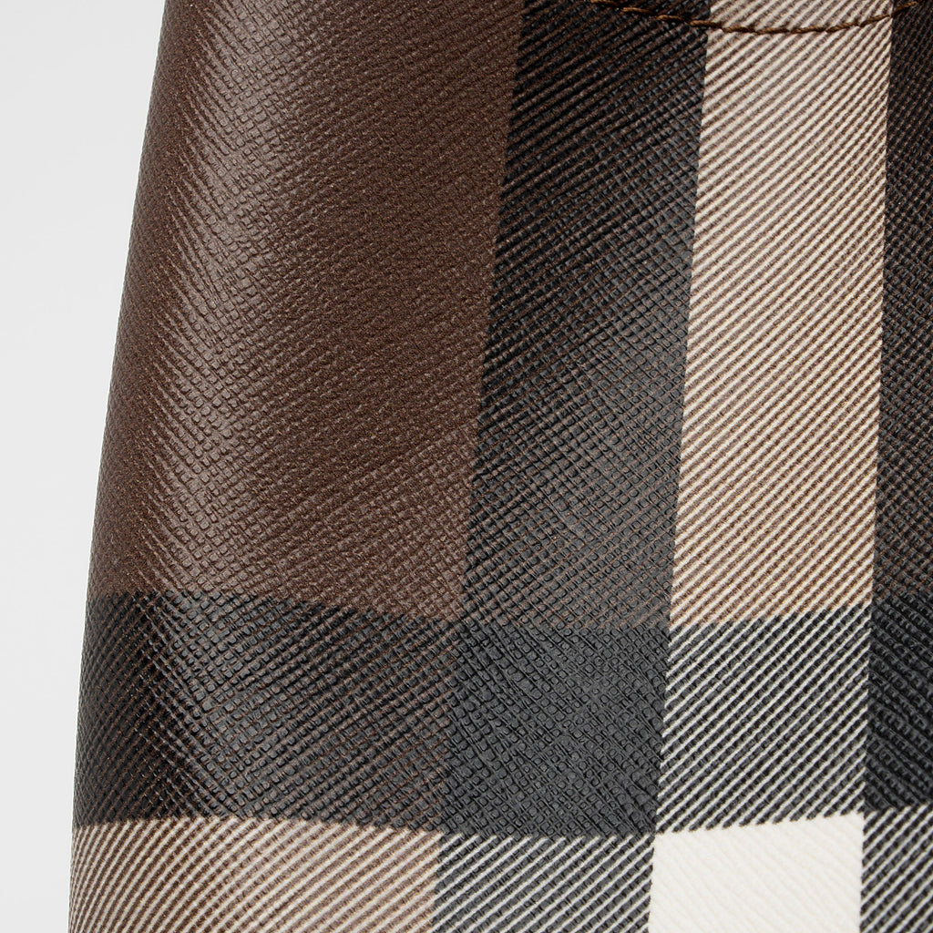 Burberry E-Canvas House Check Small Bucket Bag (SHF-l7XbX4)