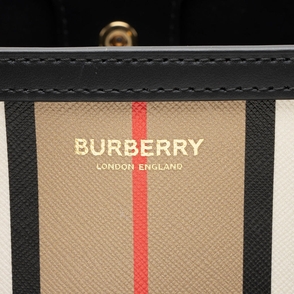 Burberry E-Canvas Icon Stripe Tote