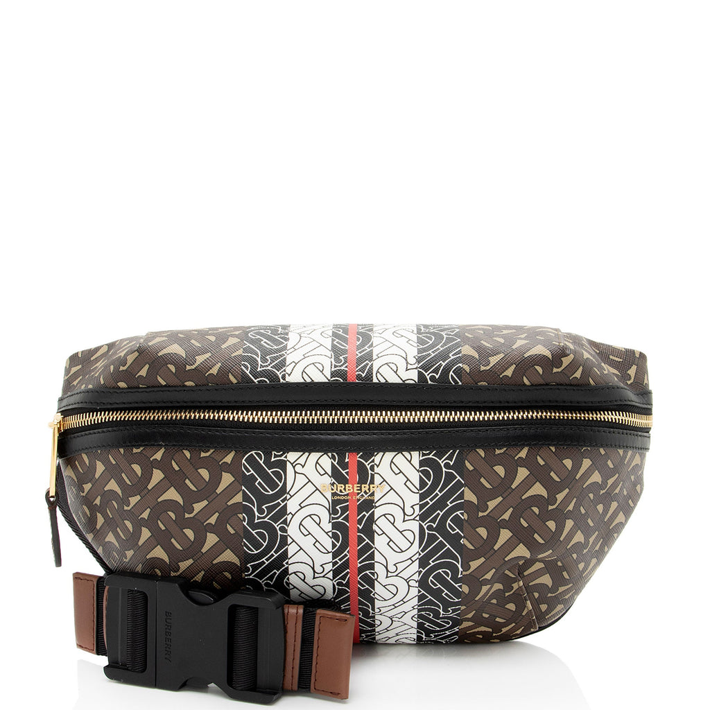 Burberry E-Canvas TB Monogram Stripe Sonny Bum Bag