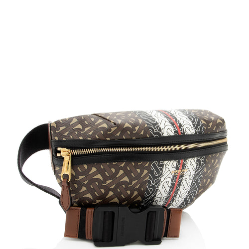 Burberry E-Canvas TB Monogram Stripe Sonny Bum Bag