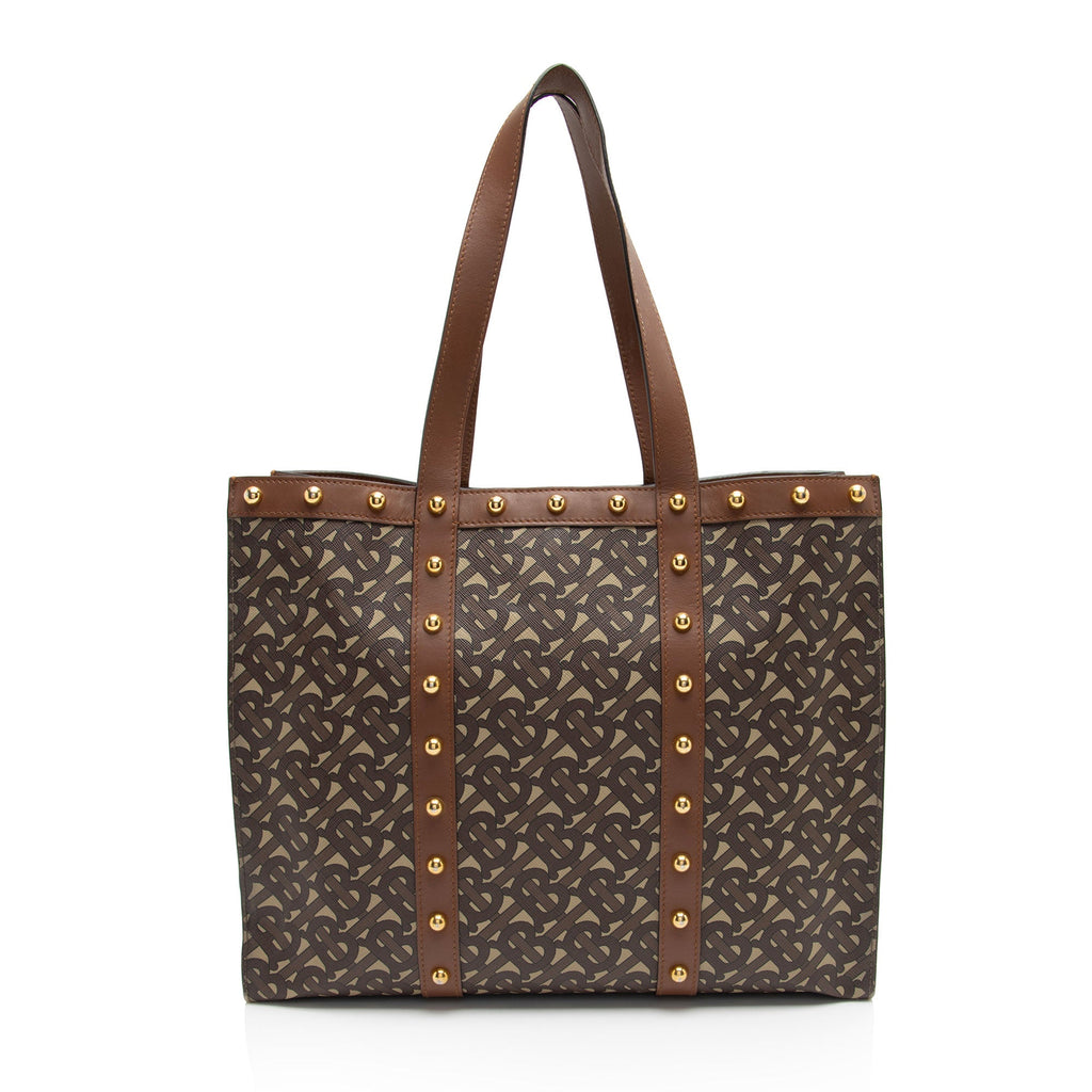 Burberry E-Canvas TB Monogram Studded Book Tote