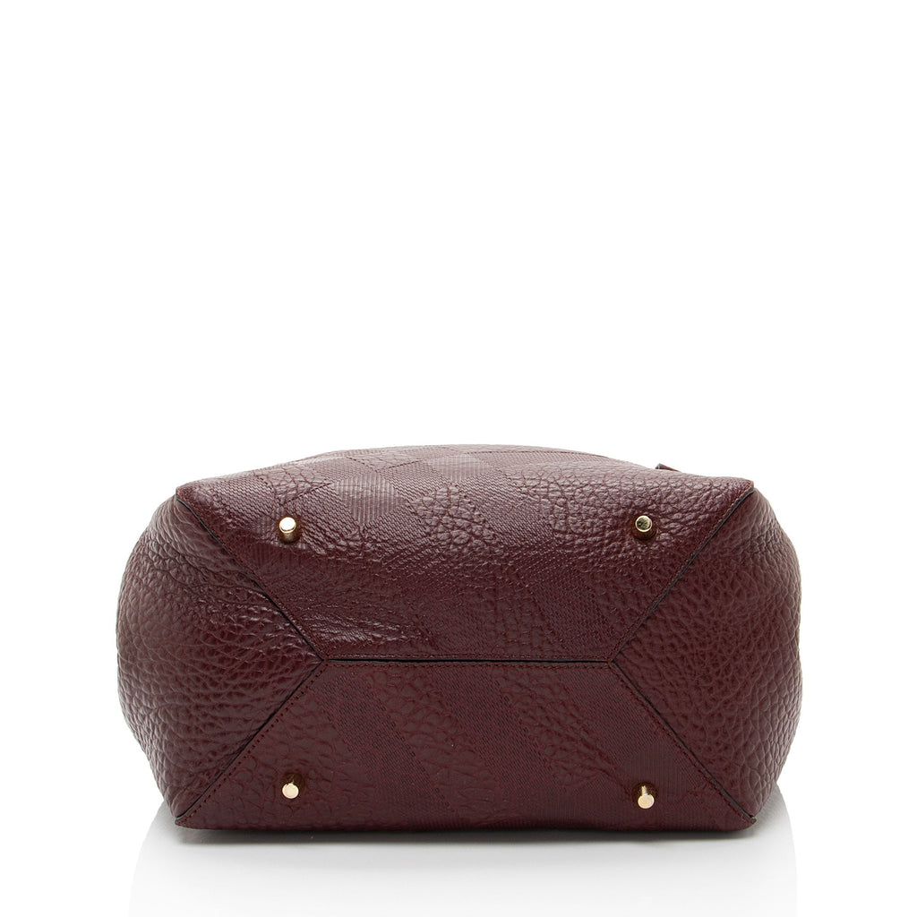 Burberry Embossed Leather Check Canterbury Small Tote