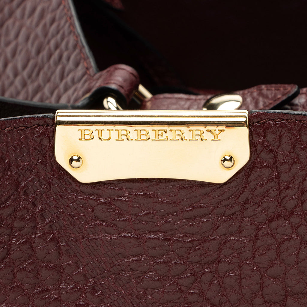 Burberry Embossed Leather Check Canterbury Small Tote