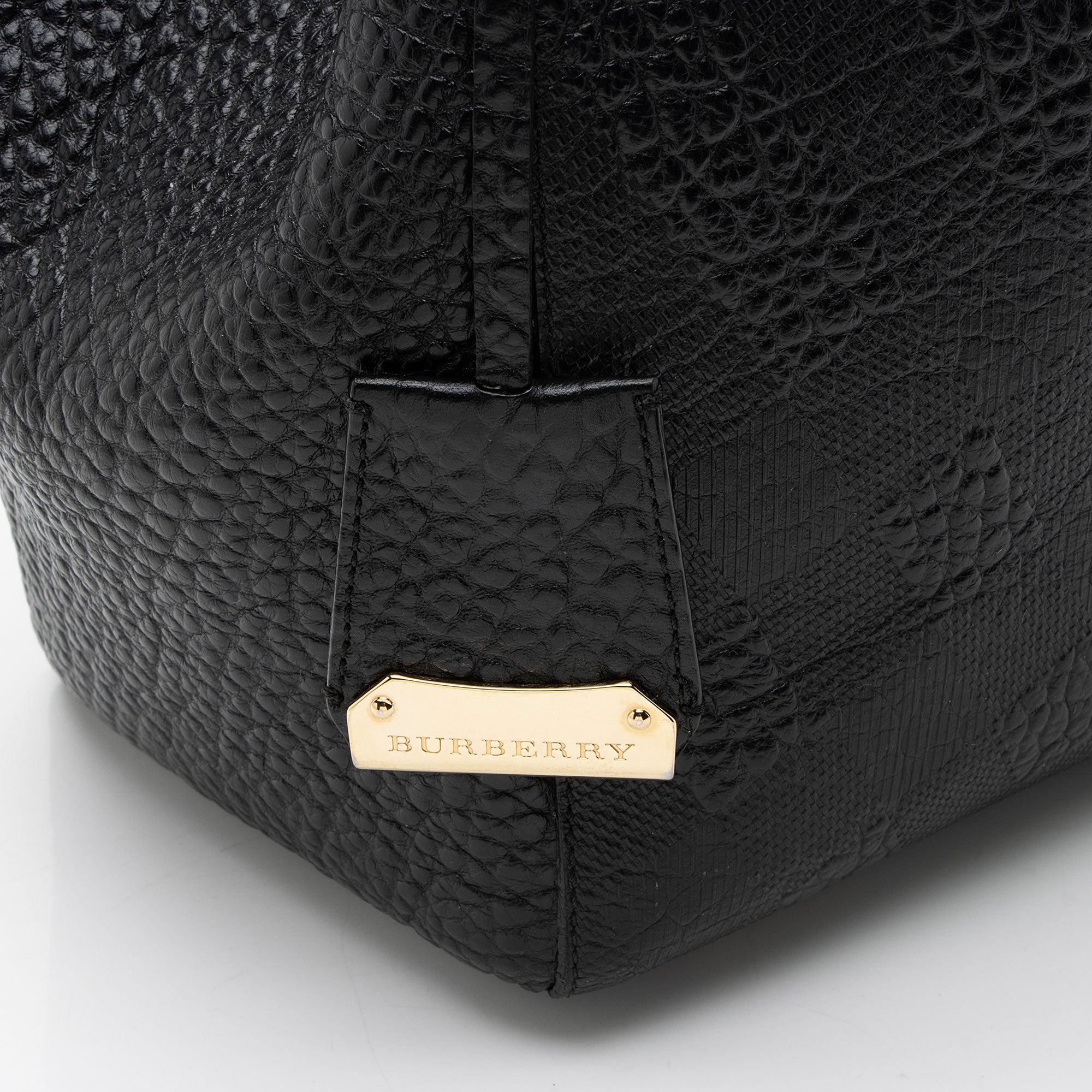 Burberry Embossed Leather Check Canterbury Small Tote
