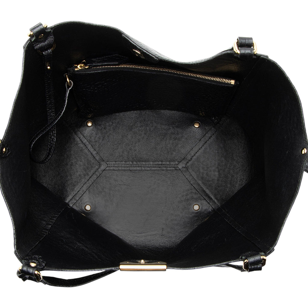 Burberry Embossed Leather Check Canterbury Small Tote