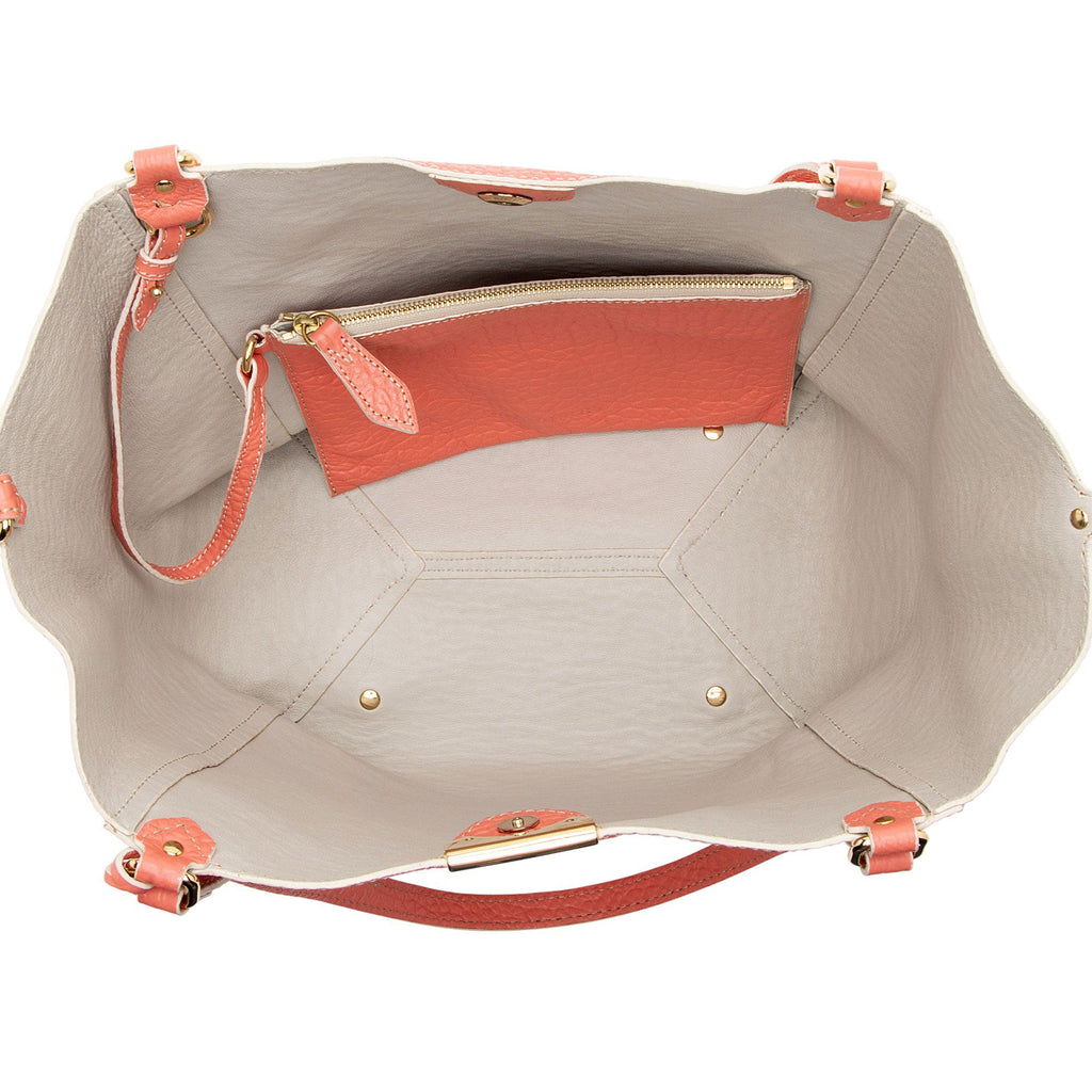 Burberry Embossed Leather Check Canterbury Small Tote