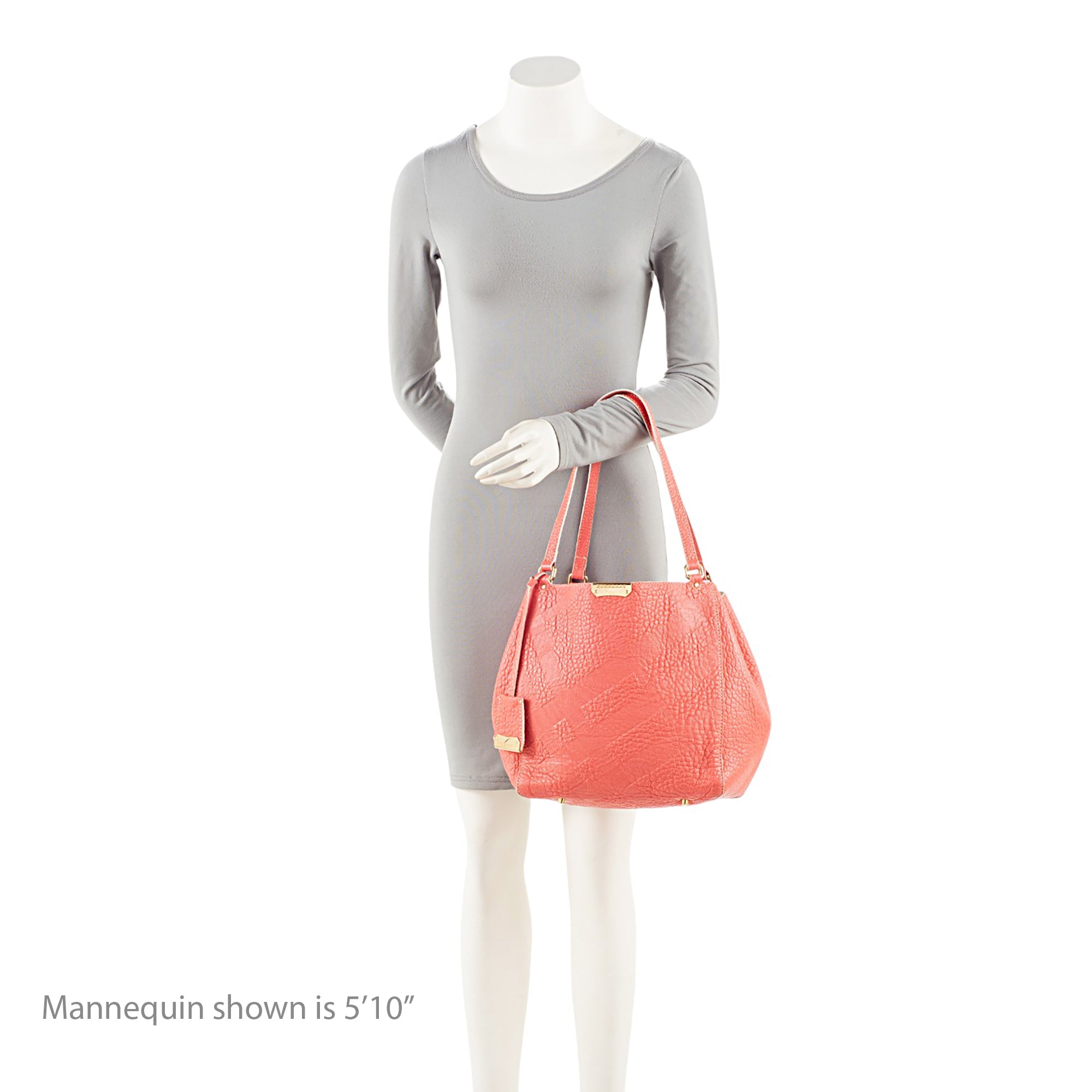 Burberry Embossed Leather Check Canterbury Small Tote