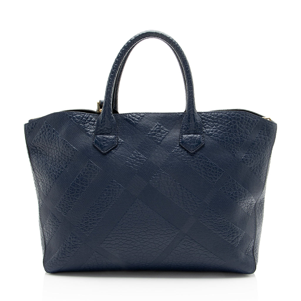 Burberry Embossed Leather Check Dewsbury Tote