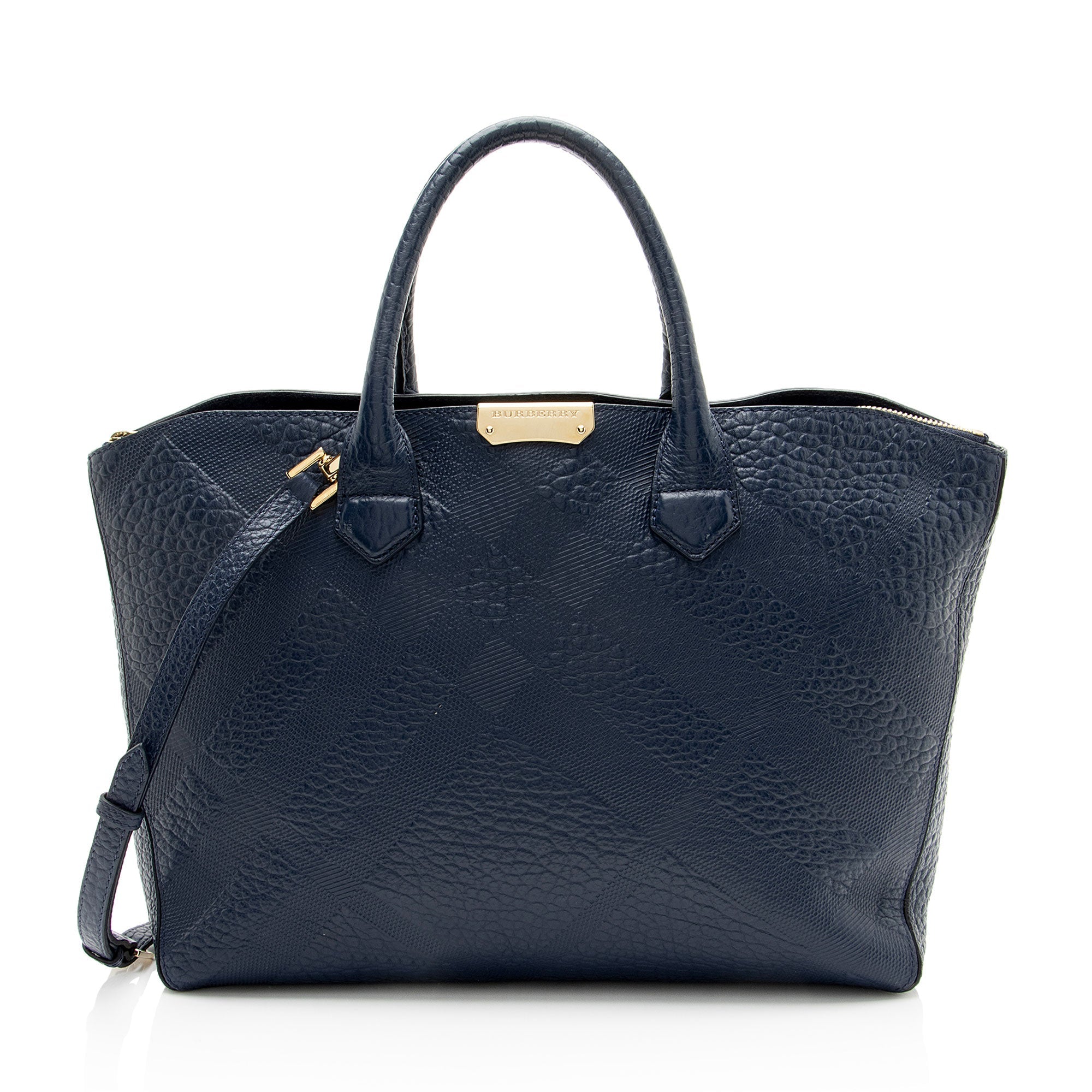 Burberry Embossed Leather Check Dewsbury Tote