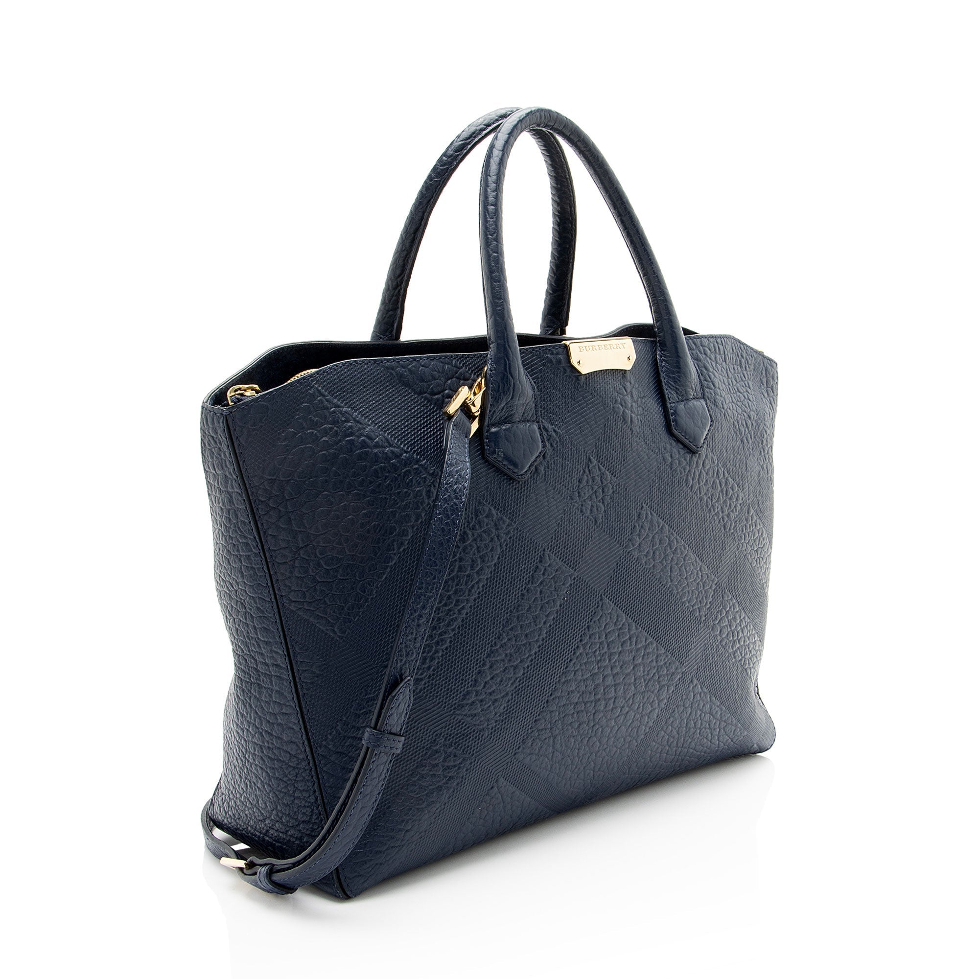 Burberry Embossed Leather Check Dewsbury Tote