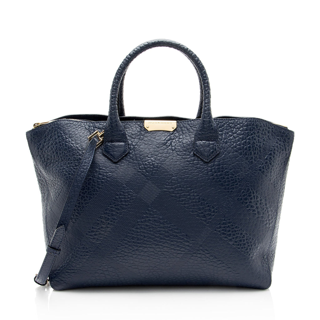 Burberry Embossed Leather Check Dewsbury Tote