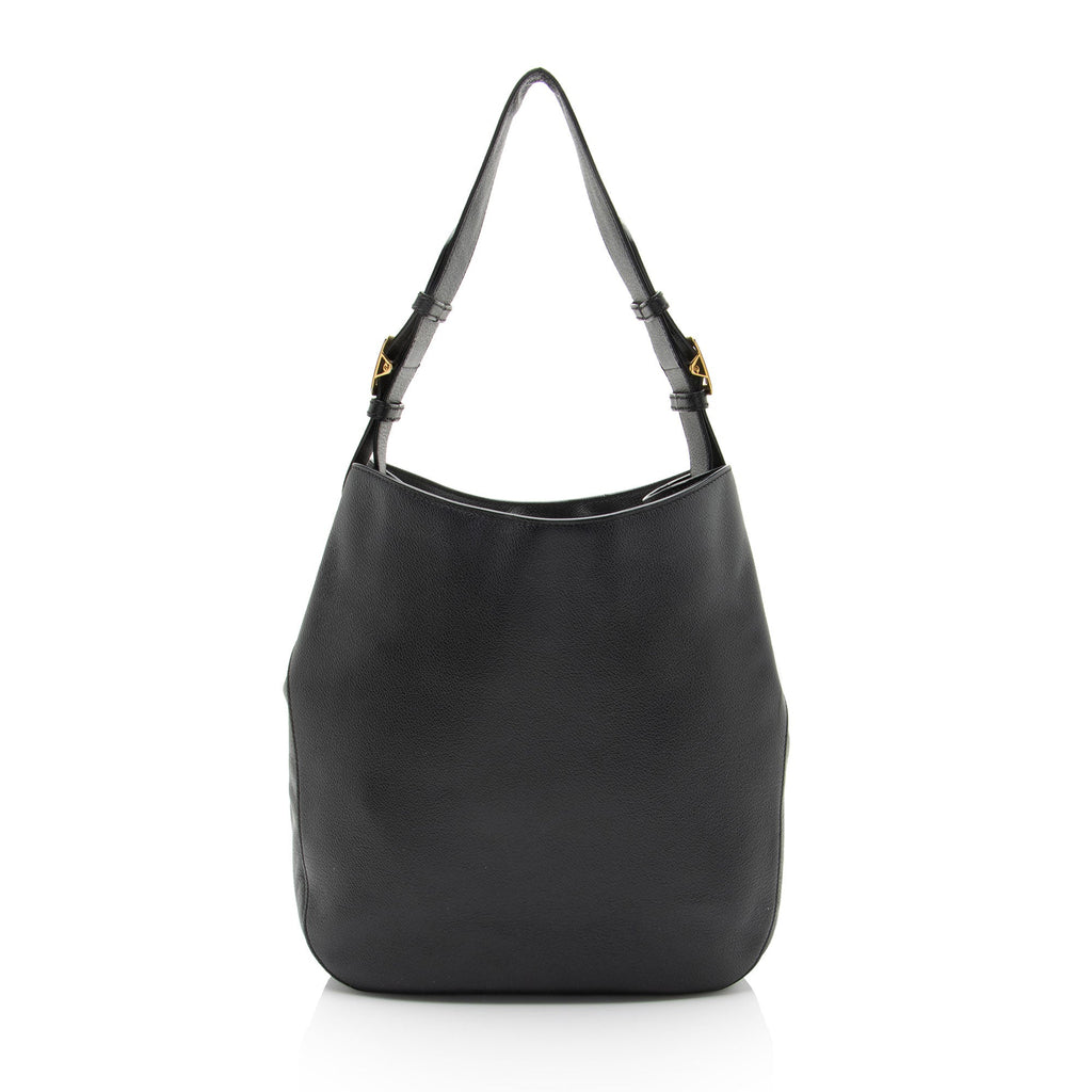 Burberry Grained Leather Elmstone Small Hobo