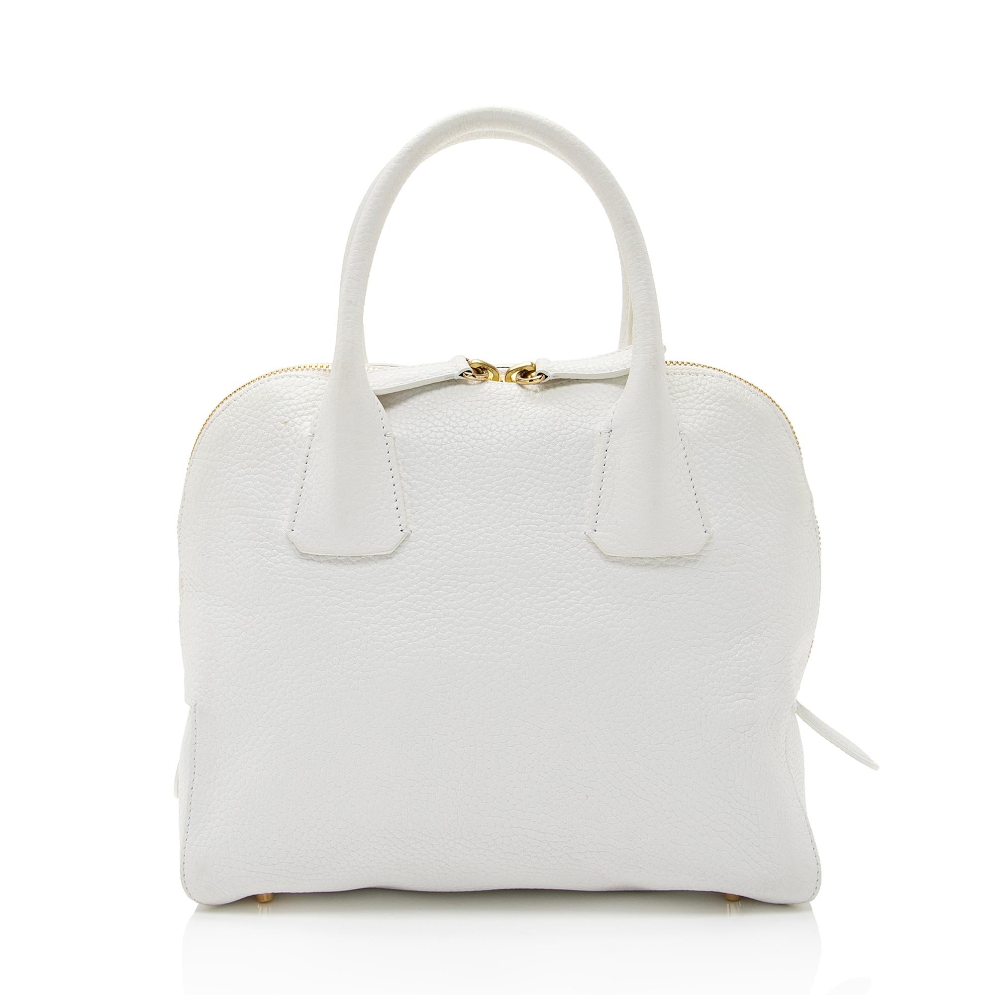 Burberry Grainy Calfskin Greenwood Small Bowling Bag (SHF-l6CAoI)