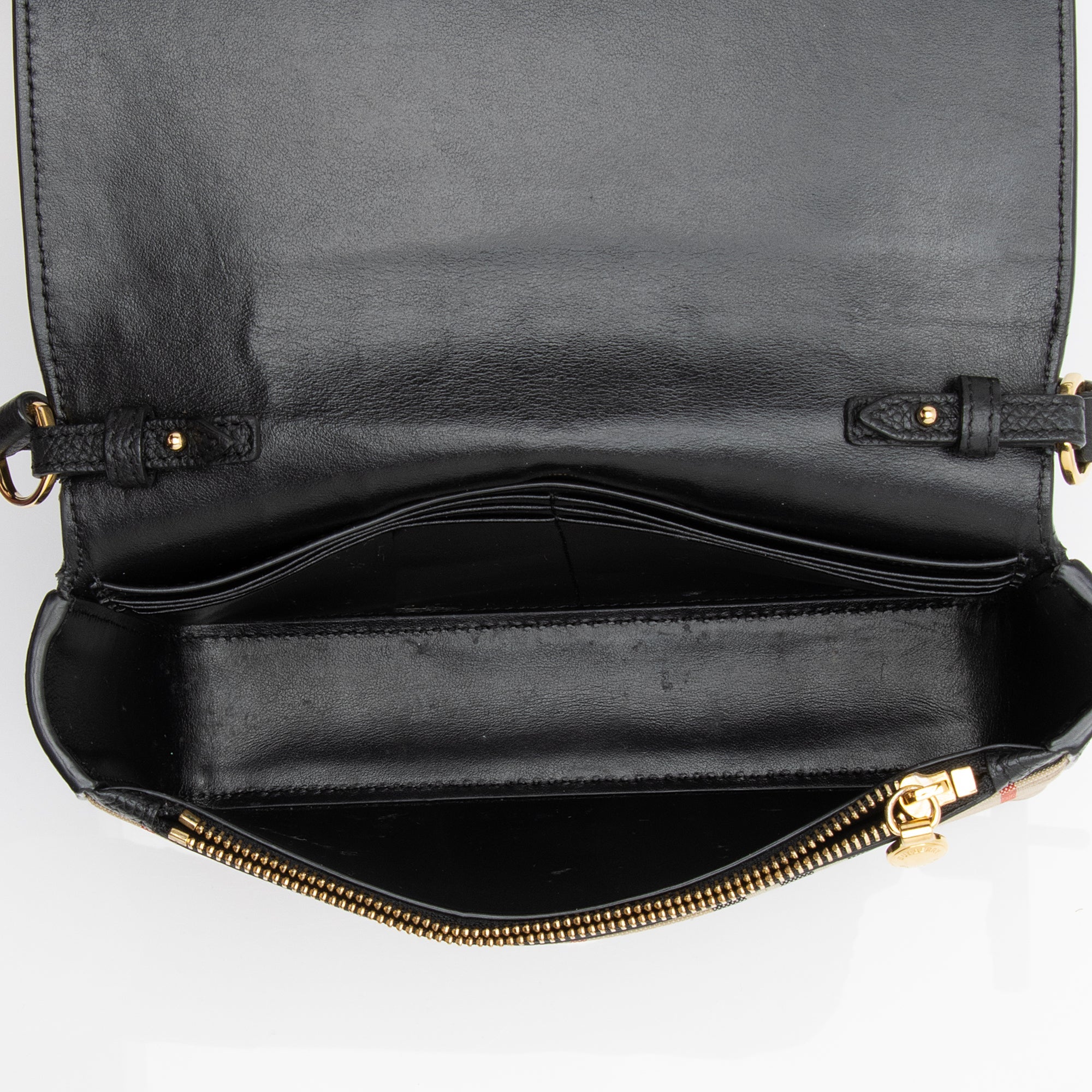 Burberry Grainy Calfskin Vintage Check Hampshire Crossbody Bag (SHF-LGcYMb)