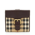 Burberry Haymarket Check Buckle Compact Wallet