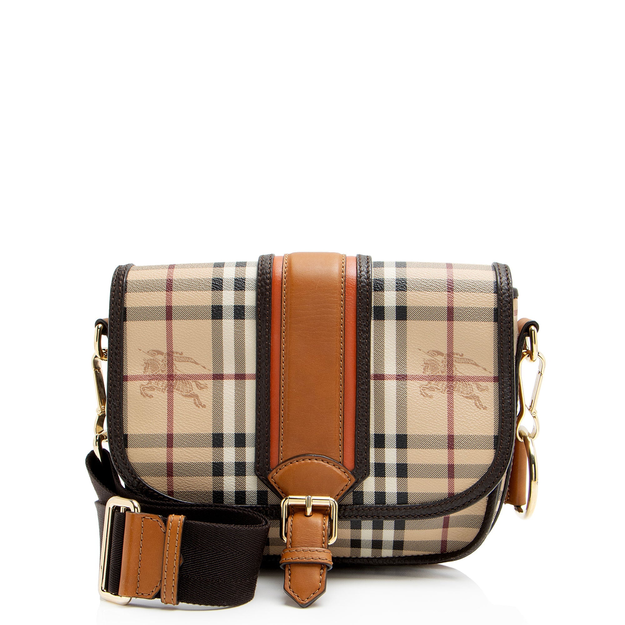 Burberry Haymarket Check Buckle Messenger (SHF-5qIRC7)