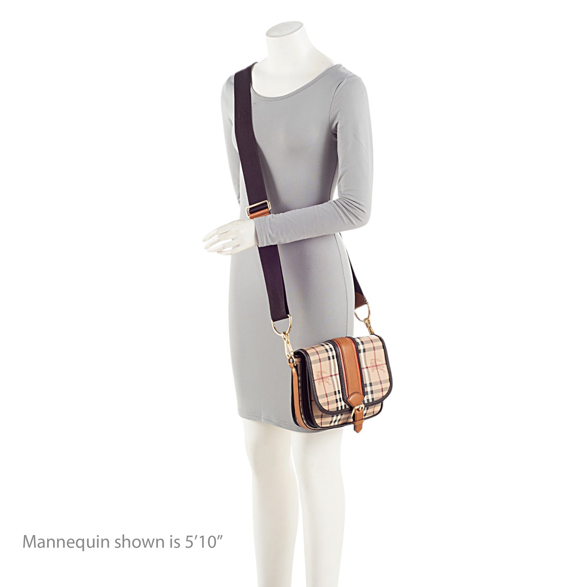 Burberry Haymarket Check Buckle Messenger (SHF-5qIRC7)