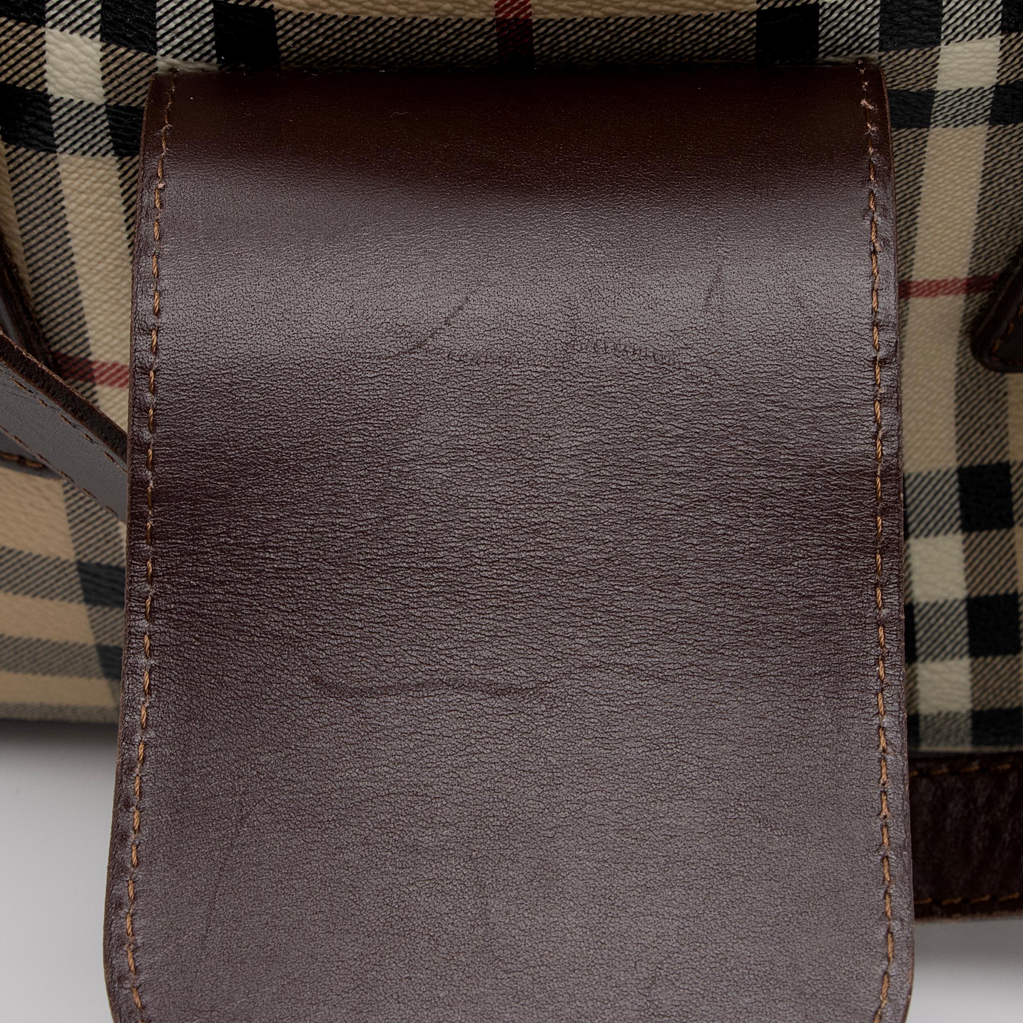 Burberry Haymarket Check Buckle Satchel (SHF-zrbH5J)