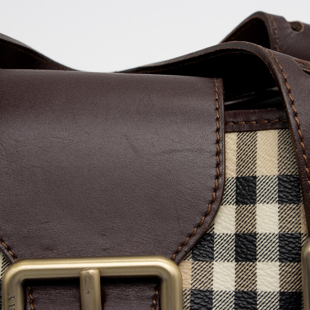 Burberry Haymarket Check Buckle Satchel (SHF-zrbH5J)