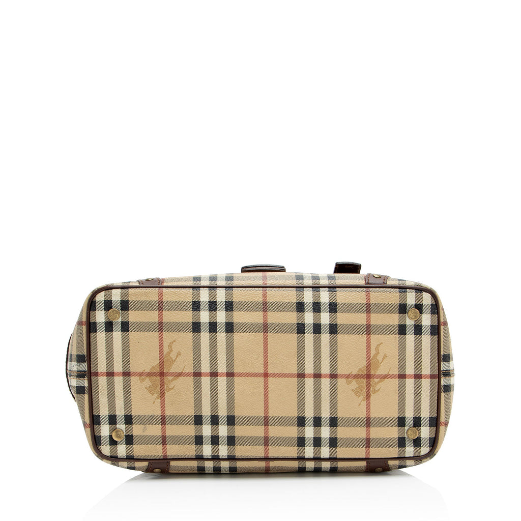 Burberry Haymarket Check Buckle Satchel