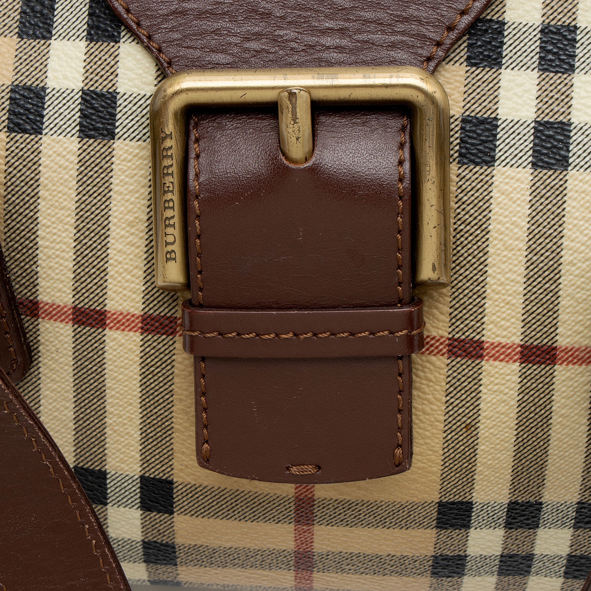Burberry Haymarket Check Buckle Satchel